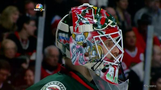 Illustration for article titled The Minnesota Wild's Goalie Mask Features Sonic Characters